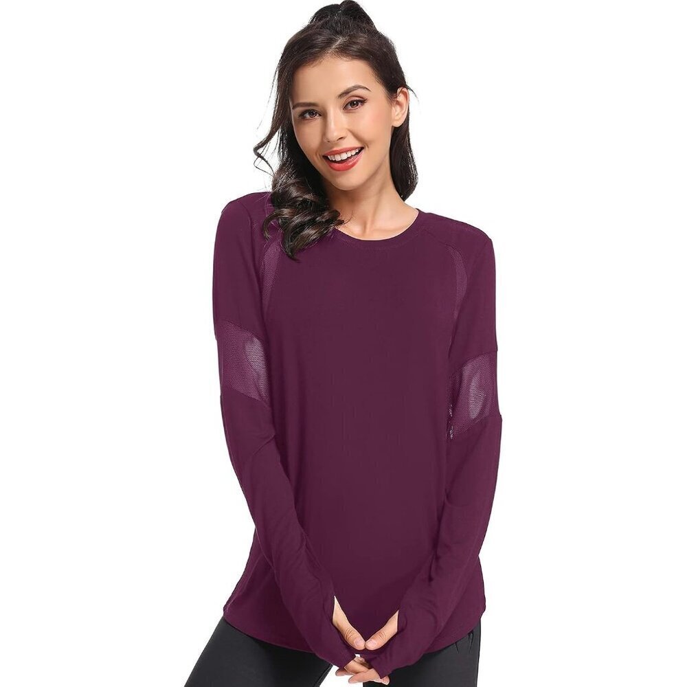 Women's Long Sleeve Workout Shirt Spandex Modal Breathable Yoga Top